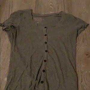 Grey button up tshirt